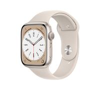 Apple Watch Series 8, 45 mm, Aluminium polarstern, Sportarmband polarstern