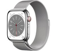 Apple Watch Series 8 (45mm) GPS+4G Edelstahl mit Milanaise Armband silber/silber