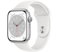 Apple Watch Series 8 (45mm) GPS Aluminium mit Sportarmband silber/weiß