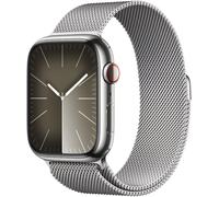 Apple Watch Series 9 (45mm) GPS+4G Smartwatch Edelstahl mit Milanaise Armband silber/silber
