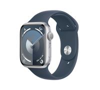 Apple Watch Series 9 GPS 45mm Aluminium Silber Sportarmband Sturmblau - M/L