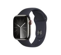 Apple Watch Series 9 GPS + Cellular 41mm Graphit Edelstahlgehäuse mit Mitternacht Sportband - S/M - PayPal 0 % Finanzierung