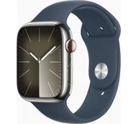 Apple Watch Series 9 GPS + Cellular 45mm Edelstahl mit Sportarmband S/M silber/sturmblau