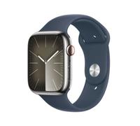 APPLE Watch Series 9 GPS + Cellular 45mm Silver Stainless Steel Case with Storm Blue Sport Band - S/M (MRMN3QF/A) - PayPal 0% Finanzierung