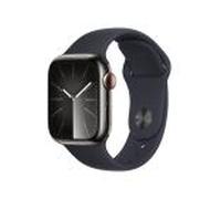 Apple Watch Series 9 [GPS + Cellular inkl. Sportarmband S/M mitternacht] 41mm Edelstahlgehäuse graphit | Zustand: Neu