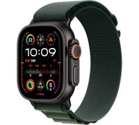 Apple Watch Ultra 2 (GPS + Cellular, 49 mm) Smartwatch Sportuhr mit schwarzem Titangehäuse und Alpine Loop in Dunkelgrün (Größe S) - Fitnesstracker mit präzisem GPS, Action Button und CO₂-Neutralität