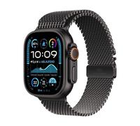 Apple Watch Ultra 2 (GPS + Cellular 49 mm) Smartwatch, Sportuhr mit Titangehäuse in Schwarz und Milanaise Armband in Titan Schwarz (M). Fitnesstracker, präzises GPS, Actiontaste, CO₂ neutral