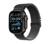 Apple Watch Ultra 2, GPS + Cellular, 49mm, Titangehäuse Schwarz, Milanaise Armband Schwarz, Medium (155-185 mm Umfang)