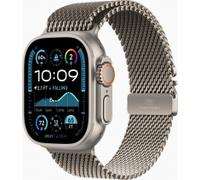 Apple Watch Ultra 2 (GPS + Cellular 49 mm) Smartwatch, Sportuhr mit Titangehäuse in Natur und Milanaise Armband in Titan Natur (S). Fitnesstracker, präzises GPS, Actiontaste, CO₂ neutral