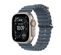 Apple Watch Ultra 3 (2025), 5G, 49mm, Natural Titanium, Ocean Band, Anchor Blue