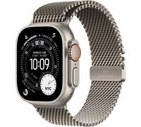 Apple Watch Ultra 3 49 mm Titan Natur mit Natur Milanaise Armband Titan - L