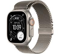 Apple Watch Ultra 3 49 mm Titan Natur mit Natur Milanaise Armband Titan - M