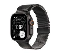 Apple Watch Ultra 3 GPS + Cellular 49 mm schwarzes Titangehäuse mit schwarzem Milanaise-Armband - klein