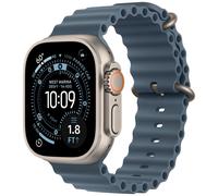 Apple Watch Ultra 3 GPS + Cellular 49mm Natural Titanium Anchor Blue Ocean Band MEWH4 - Unisex - 49 mm - Smartwatch - Quarz mit Ladegerät