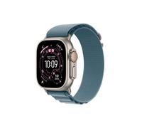 Apple Watch Ultra 3 GPS + Cellular 49mm Natural Titanium Light Blue Alpine Loop Small MEWK4 - Unisex - 49 mm - Smartwatch - Quarz mit Ladegerät