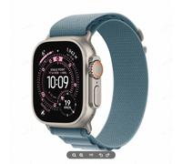 Apple Watch Ultra 3 GPS + Mobilfunk 49 mm Natürliches Titangehäuse mit Hellblauem Alpine-Loop-Armband - Größe L