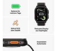Apple Watch Ultra 3 Titanium Cellular 49mm Schwarz (Alpine Loop schwarz) Medium