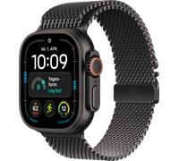 Apple Watch Ultra 4 GPS + Cellular 49mm Titangehäuse schwarz + Milanaise Armband Titan schwarz Large