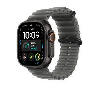 Apple Watch Ultra 4 GPS + Cellular 49mm Black Titanium mit Ocean Armband halbtransparentes schwarz