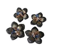 Applikation, bestickter Aufnäher, 4 Stück, DIY 3D-Blumen-Strass-Perlen-Aufnäher for Kleidung, Stickerei, Spitzenapplikationen for Taschen, dekorative Parches-Applikationen, Abzeichen(Model 8)
