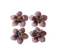 Applikation, bestickter Aufnäher, 4 Stück, DIY 3D-Blumen-Strass-Perlen-Aufnäher for Kleidung, Stickerei, Spitzenapplikationen for Taschen, dekorative Parches-Applikationen, Abzeichen(Model 3)