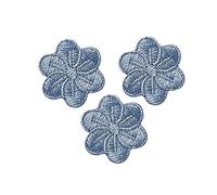 Applikationen - Kids and Hits - aufbügelbar Blumen graublau 3 St