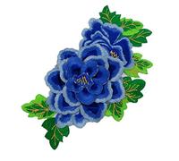 Appliques for Clothes,Embroidered Flower Fabric Patches,DIY Clothes Embellishments Bag Purse Making(Royalblue)