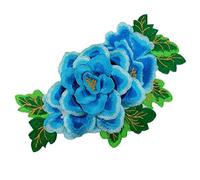 Appliques for Clothes,Embroidered Flower Fabric Patches,DIY Clothes Embellishments Bag Purse Making(Skyblue)