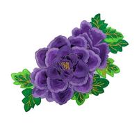 Appliques for Clothes,Embroidered Flower Fabric Patches,DIY Clothes Embellishments Bag Purse Making(Purple)