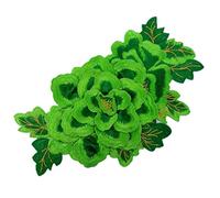 Appliques for Clothes,Embroidered Flower Fabric Patches,DIY Clothes Embellishments Bag Purse Making(Green)