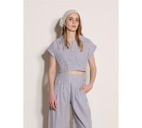 Apricot Bluse Damen Baumwolle blau, 34