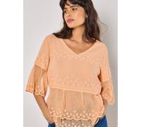 Apricot Bluse Damen Baumwolle orange, 36-38
