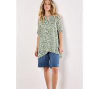 Blusentop APRICOT "Lagenshirt", Damen, Gr. M (38), grün, Obermaterial: 65% Viskose CV. 35% Polyester PES., bedruckt, Blusen Blusentop, mit Animalprint und Krempelärmeln (74904149-38) grün