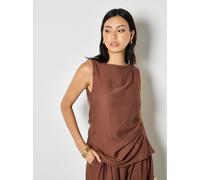 Apricot Blusentop Damen Viskose braun, 38