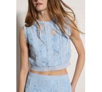 Apricot "Crop-Top" aus floraler Mesh-Spitze (33465757-36) sky