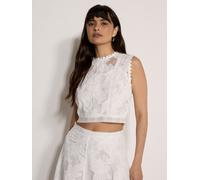 Apricot "Crop-Top" aus floraler Mesh-Spitze (67410044-42) weiß