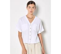 Apricot Kurzarmbluse Damen Baumwolle weiß, 36