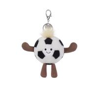 Apricot Lamb Fußball Sport Netter Schlüsselanhänger, weich gefüllte Plüsch Schlüsselanhänger Spielzeug für Kinderrucksack, Geldbörse, 8 cm