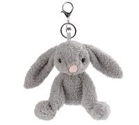 Apricot Lamb-Süßer gefüllter Hase Schlüsselanhänger 15 cm - Hase Kuscheltieranhänger mit Schlüsselring für Schlüsselband, Schlüsselbund & Schlüsselhalter-für Kinder-Schultütenanhänger(grau Kaninchen)