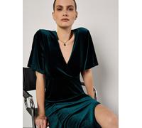 Apricot Maxikleid aus Samt in Wickeloptik L