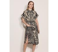Midikleid APRICOT "Midi-Kleid", Damen, Gr. XS (34), N-Gr, weiß (stein), gewebt, Obermaterial: 100% Baumwolle CO., geblümt, Flügelärmel, Kleider Midikleid, mit Blumen- und Ananas-Print (74457640-34) st