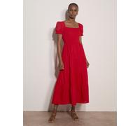 Apricot Midikleid Damen Baumwolle rot, 34