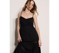 Spitzenkleid APRICOT "Maxikleid", Damen, Gr. S (36), N-Gr, schwarz, gewebt, Obermaterial: 100% Baumwolle CO., uni, normal, V-Ausschnitt, Kleider, mit Häkelverzierung (51266007-36) schwarz