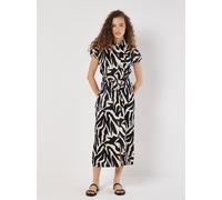 Midikleid APRICOT "Midikleid", Damen, Gr. XL (42), N-Gr, beige (creme), Obermaterial: 97% Polyester PES. 3% Elasthan EL., gemustert, normal, Kleider Midikleid, mit Zebramuster (78329532-42) creme