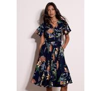 Apricot Midikleid Damen Viskose blau, 34