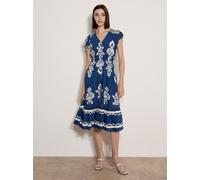 Apricot Midikleid Damen Viskose blau, 42