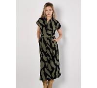 Hemdblusenkleid APRICOT "Hemdblusenkleid", Damen, Gr. S (36), N-Gr, grün (khaki), gewebt, Obermaterial: 87% Viskose CV. 13% Polyamid PA., normal, V-Ausschnitt, Flügelärmel Gerade, Kleider, mit Zebradr