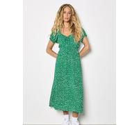 Midikleid APRICOT "Midi-Kleid im Milchmädchen-Stil", Damen, Gr. L (40), N-Gr, grün, gewebt, Obermaterial: 100% Viskose LENZING ECOVERO CV LenzEcov., gemustert, herzförmiger Ausschnitt, Puffärmel, Klei