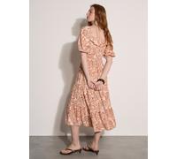 Midikleid APRICOT "Midi-Kleid im Milchmädchen-Stil", Damen, Gr. XL (42), N-Gr, orange (peach), gewebt, Obermaterial: 60% Viskose LENZING ECOVERO CV LenzEcov. 40% Viskose CV., gemustert, normal, Puffär