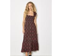 Midikleid APRICOT "Folk-Blumen-Midi-Kleid", Damen, Gr. M (38), N-Gr, schwarz, gewebt, Obermaterial: 99% Viskose CV. 1% metallisierte Fasern MTF., geblümt, Rüschen, Kleider Midikleid, mit Metallic (327